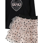 Liu Jo Completo 2 Pezzi Shirt-Gonna Nero/Rosa per Neonata KF5037 NERO/ROSA LIU JO 