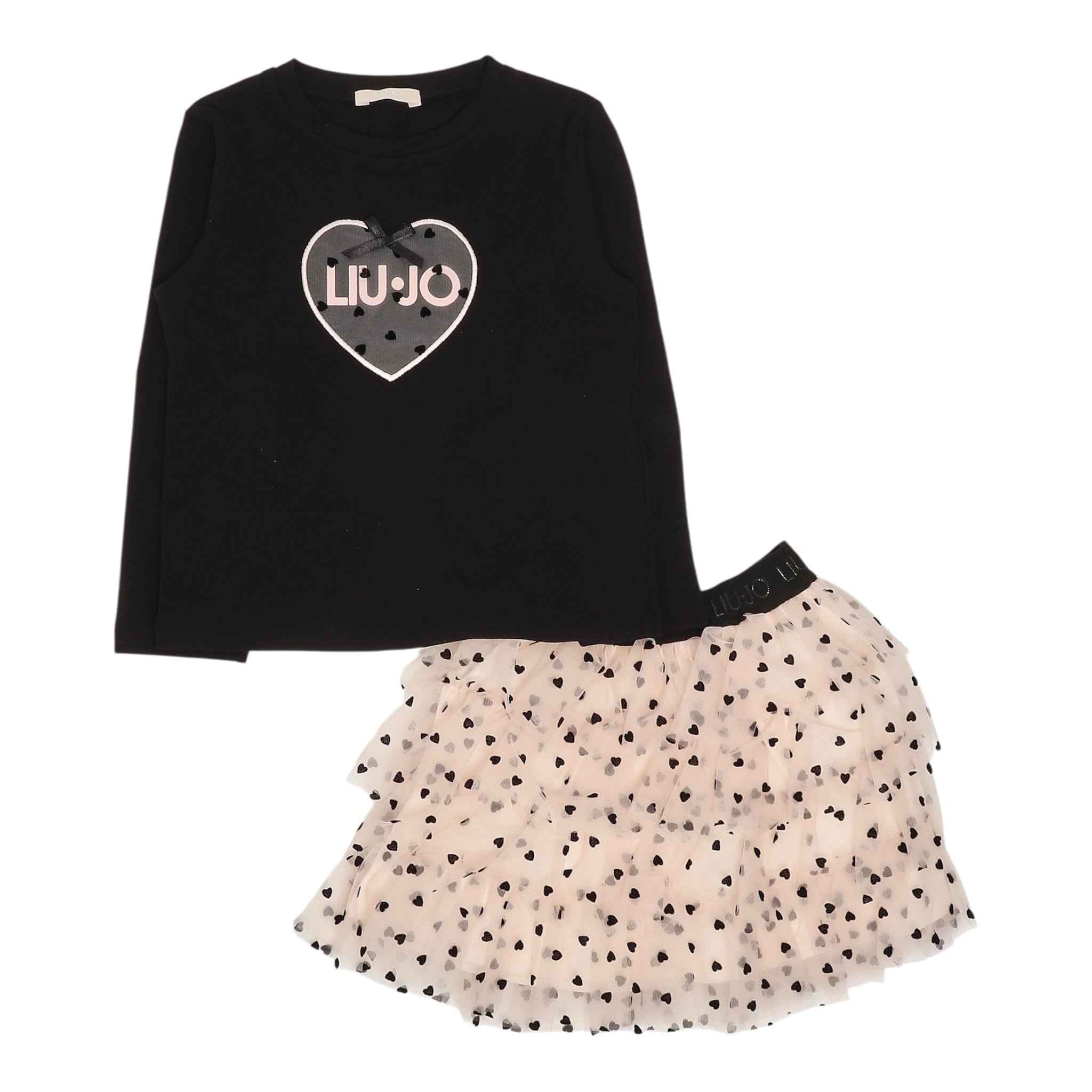 Liu Jo Completo 2 Pezzi Shirt-Gonna Nero/Rosa per Neonata KF5037XXN NERO/ROSA LIU JO 