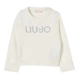 Liu Jo Maglia Girocollo tinta unita con Brillantini Panna per Bambina KF5055X PANNA LIU JO 