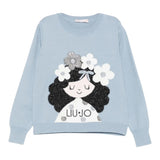 Liu Jo Maglia Girocollo tinta unita con Ricami Azzurro per Neonata KF5057XN AZZURRO LIU JO 