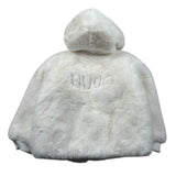 Liu Jo Pelliccia Tinta Uita con Zip E Cappuccio Panna per Bambina KF5058X PANNA LIU JO 
