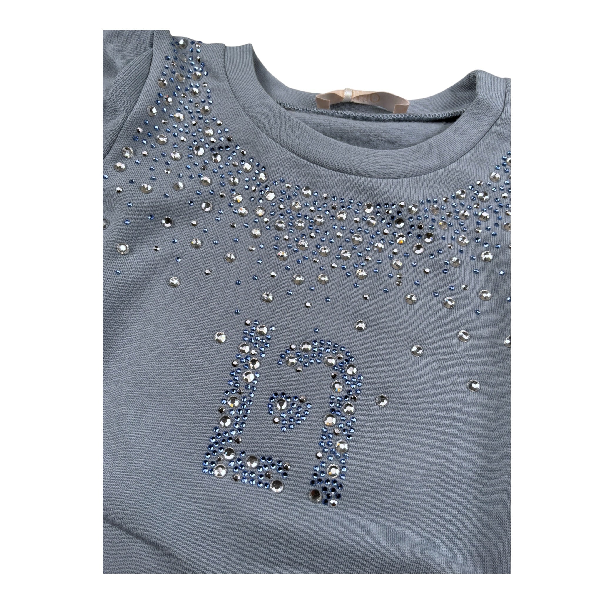 Liu Jo Abito Manica Lunga tinta unita con Brillantini Azzurro per Bambina KF5073J AZZURRO LIU JO 