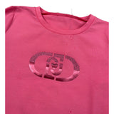 Liu Jo Shirt Girocollo tinta unita con Logo Rosa per Bambina KF5087JX ROSA LIU JO 