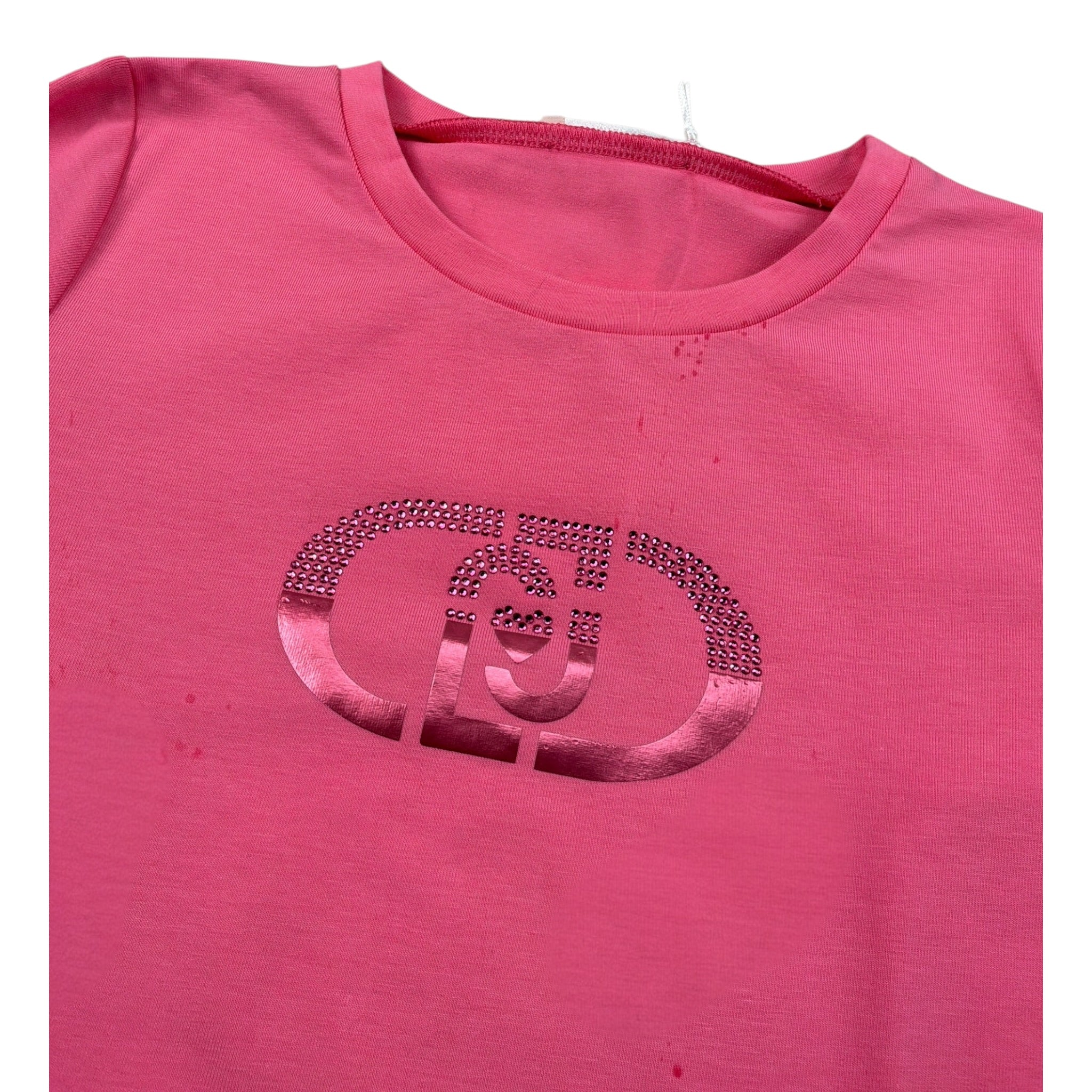 Liu Jo Shirt Girocollo tinta unita con Logo Rosa per Bambina KF5087JX ROSA LIU JO 
