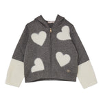 Liu Jo Maglia Bicolore con Cappuccio E Zip Bianco/Grigio per Bambina KF5096 BIANCO/GRIGIO LIU JO 