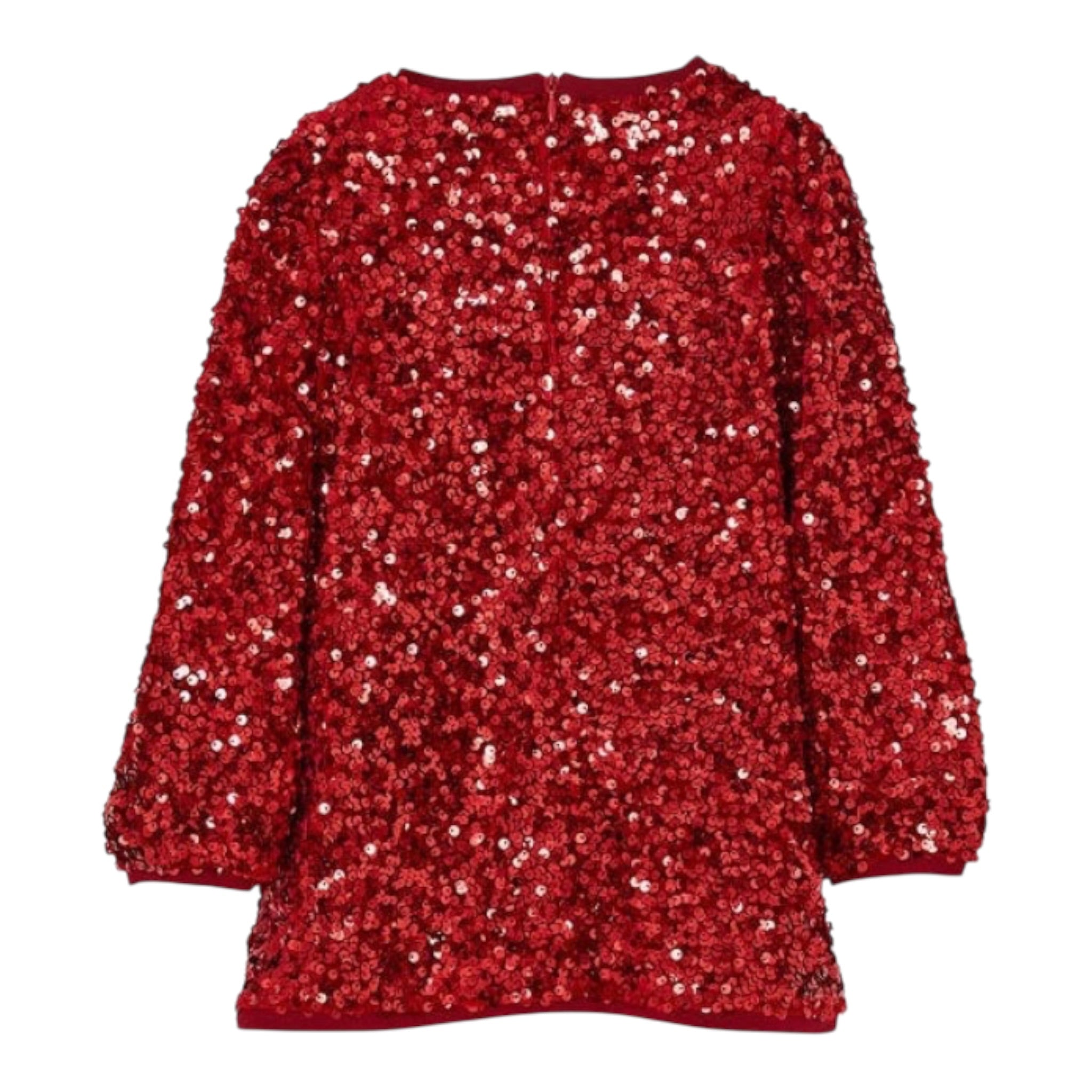 Liu Jo Abito Manica Lunga tinta unita con Paillettes Rosso per Neonata KF5104NXX ROSSO LIU JO 