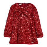Liu Jo Abito Manica Lunga tinta unita con Paillettes Rosso per Neonata KF5104NXX ROSSO LIU JO 