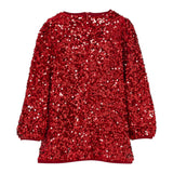 Liu Jo Abito Manica Lunga tinta unita con Paillettes Rosso per Neonata KF5104 ROSSO LIU JO 