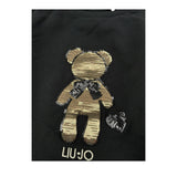 Liu Jo Felpa Chiusa Girocollo tinta unita con Paillettes Nero per Bambina KF5111J NERO LIU JO 
