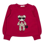 Liu Jo Felpa Chiusa Girocollo tinta unita con Paillettes Rosso per Bambina KF5111X ROSSO LIU JO 