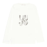 Liu Jo Shirt Girocollo tinta unita con Stampa Logo Bianco per Bambina KF5118 BIANCO LIU JO 