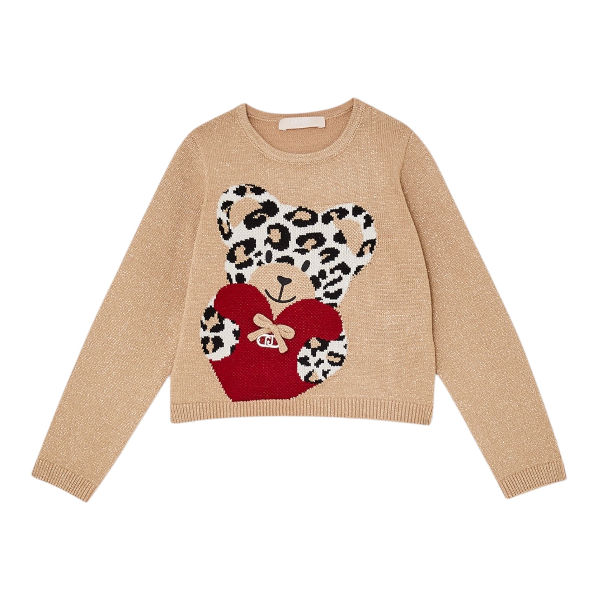 Liu Jo Maglia Girocollo tinta unita con Ricami Beige per Bambina KF5122JX BEIGE LIU JO 