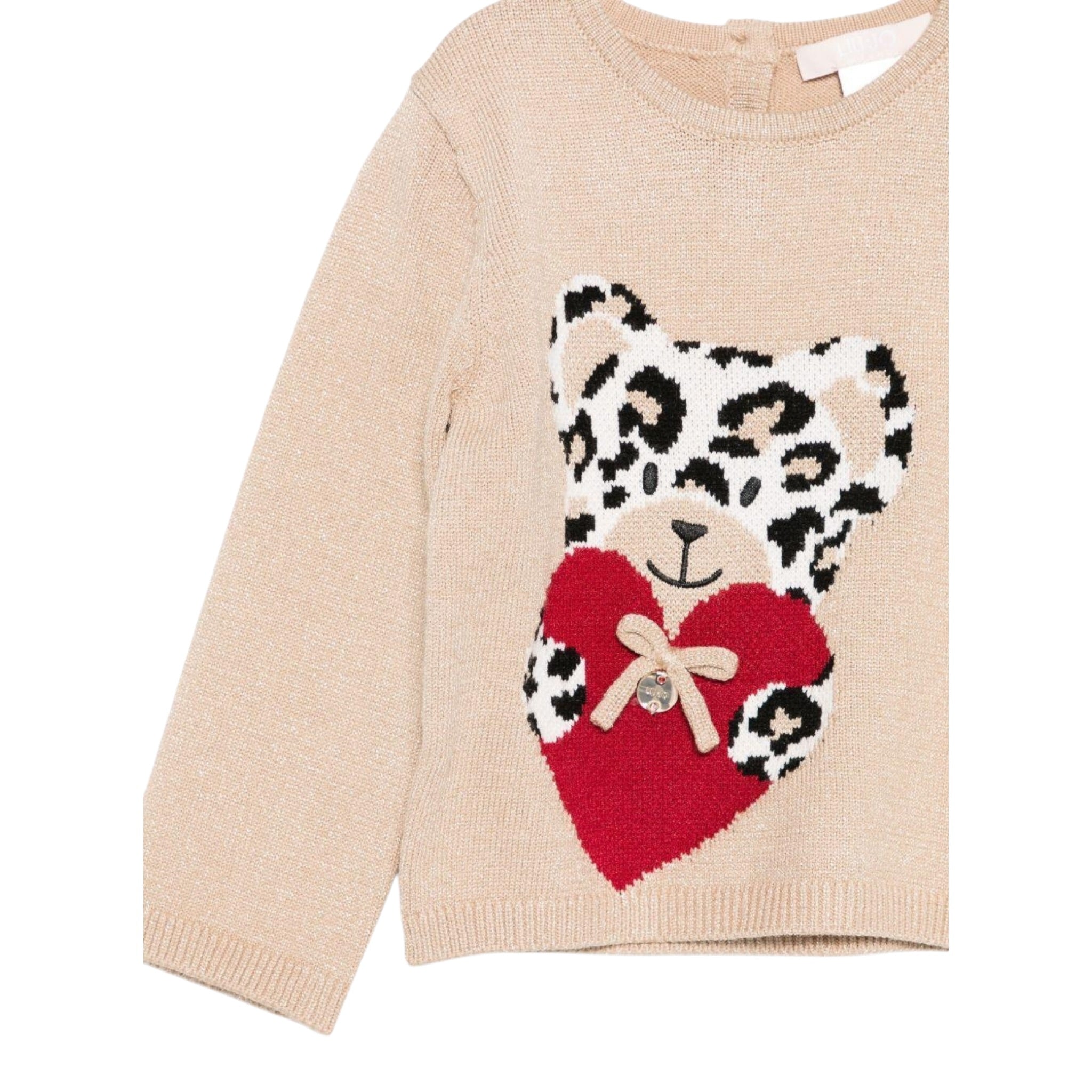 Liu Jo Maglia Girocollo tinta unita con Ricami Beige per Neonata KF5122X BEIGE LIU JO 