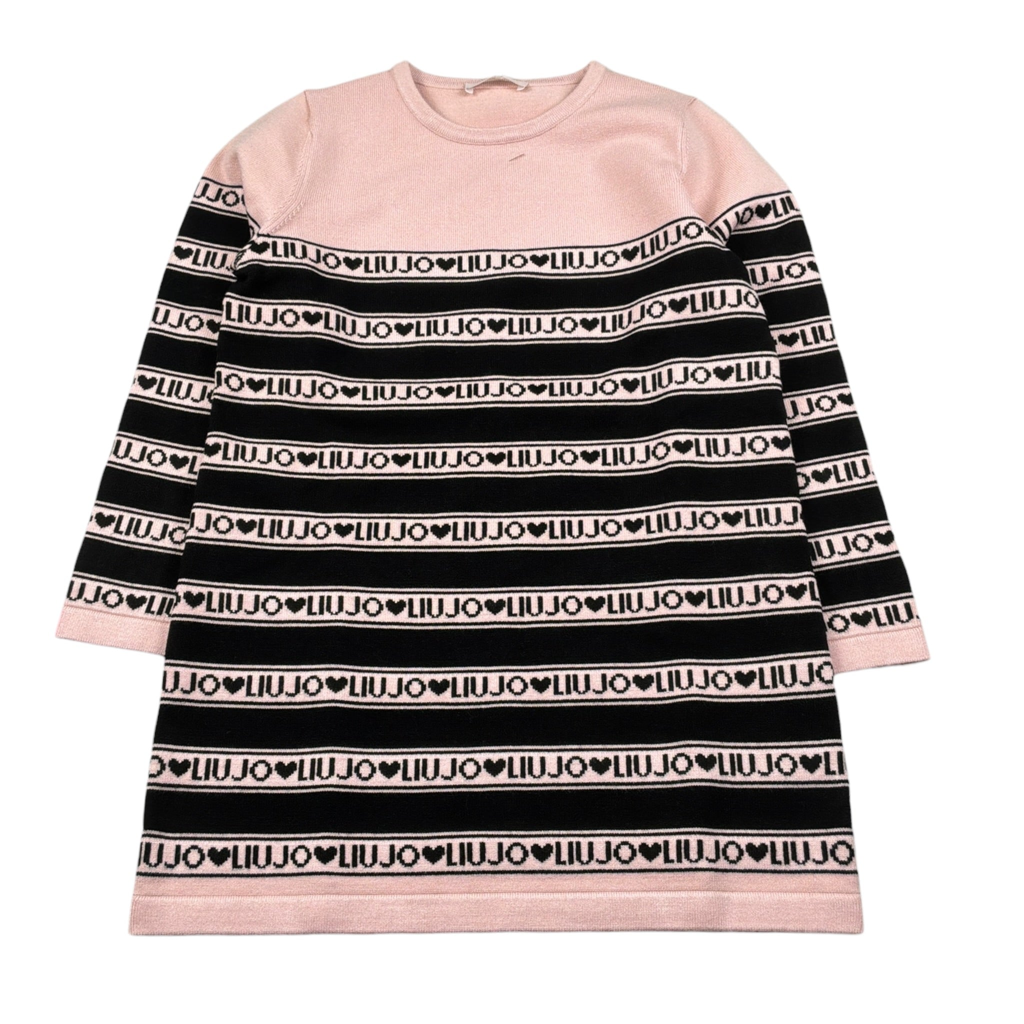 Liu Jo Abito Manica Lunga tinta unita con Logo Rosa per Bambina KF5130X ROSA LIU JO 