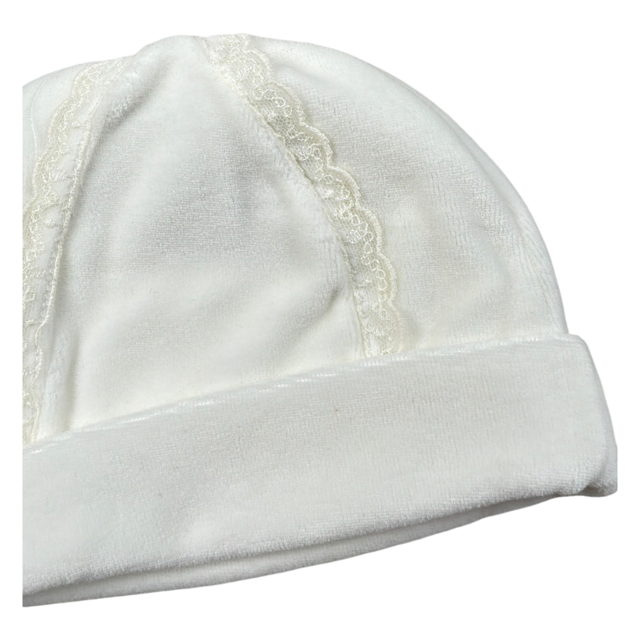 Lalalu' Cappello tinta unita con Ricami Bianco per Neonata QOQPA BIANCO LALALU' 