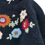 Louise Misha Maglia tinta unita con Ricami Blu per Bambina GRCW25J0160 BLU LOUISE MISHA 
