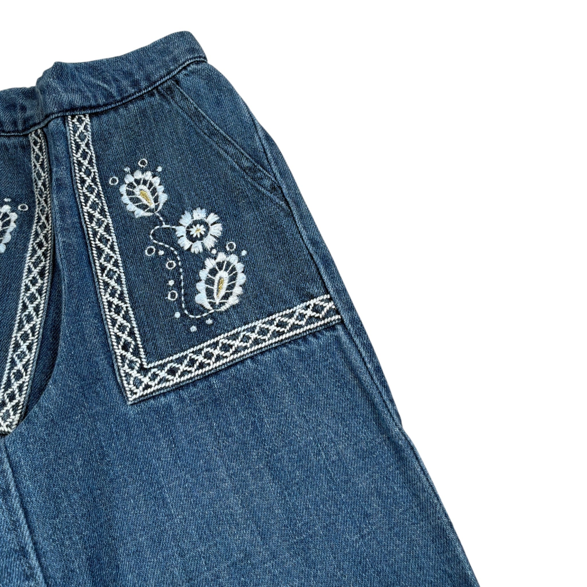 Louise Misha Jeans tinta unita con Ricami Blu per Bambina GRIW25P0177 BLU LOUISE MISHA 