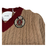 Lu Lu By Miss Grant Maglia Scollo A V tinta unita Cammello per Bambina KK4070 CAMMELLO LU LU BY MISS GRANT 
