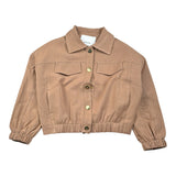 Lu Lu By Miss Grant Camicia Felpa tinta unita con Bottoni Beige per Bambina LL3769 BEIGE LU LU BY MISS GRANT 