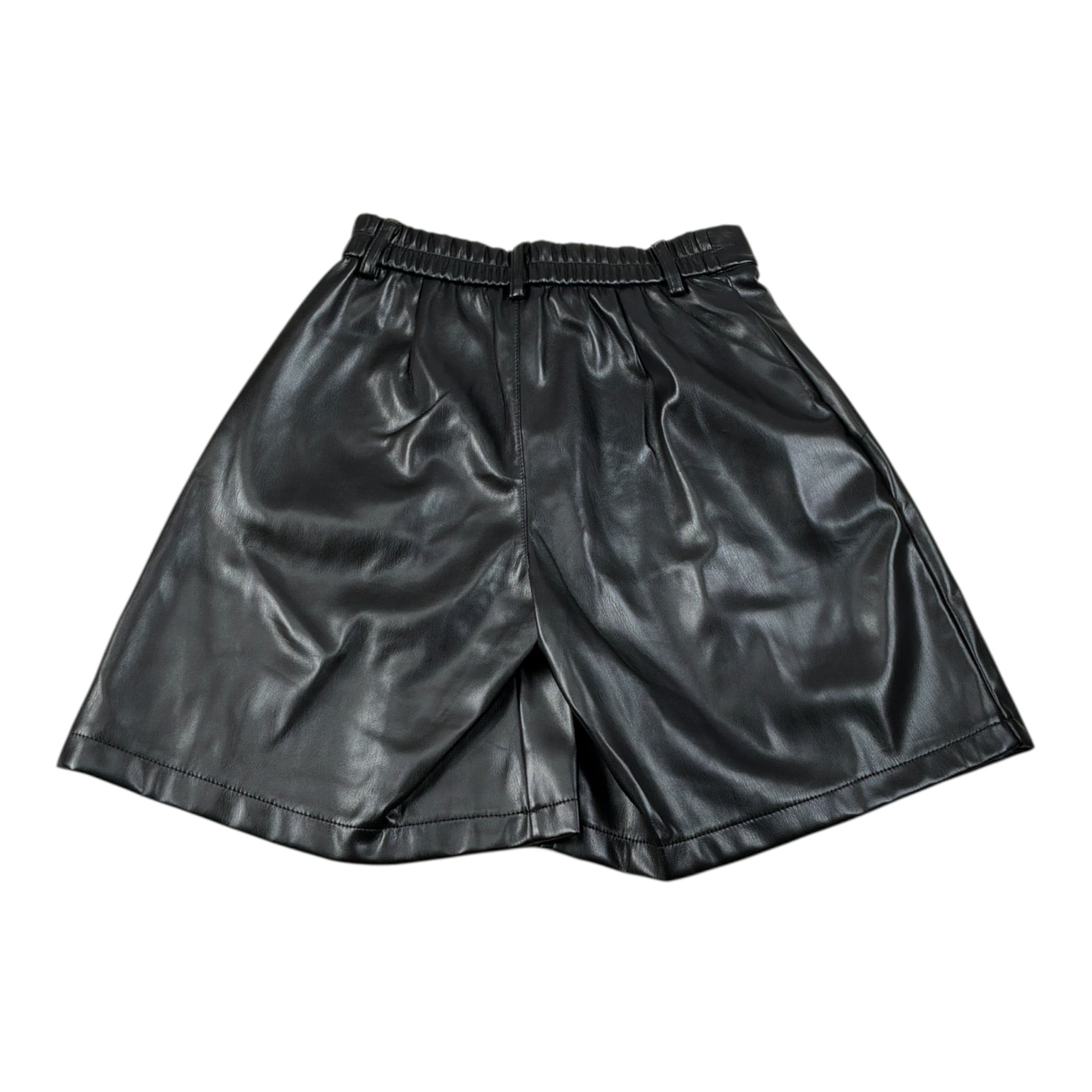 Lu Lu By Miss Grant Short Ecopelle tinta unita con Elastico In Vita Nero per Bambina LL3788 NERO LU LU BY MISS GRANT 