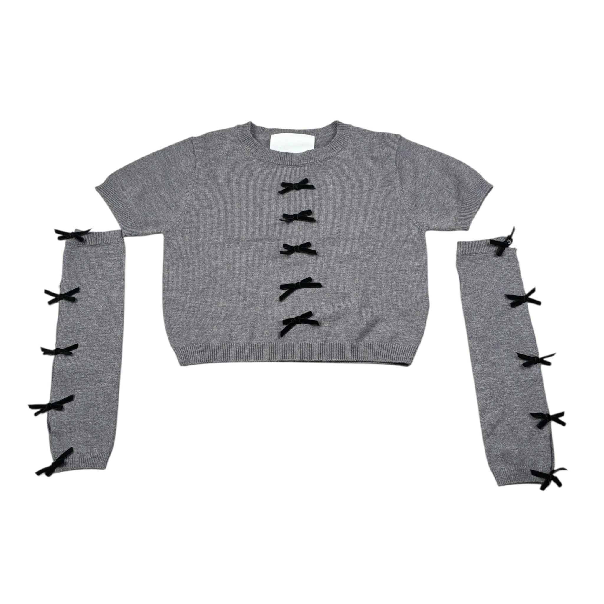 Lu Lu By Miss Grant T-Shirt In Maglia con Manicotti tinta unita Grigio per Bambina LL3888 GRIGIO LU LU BY MISS GRANT 