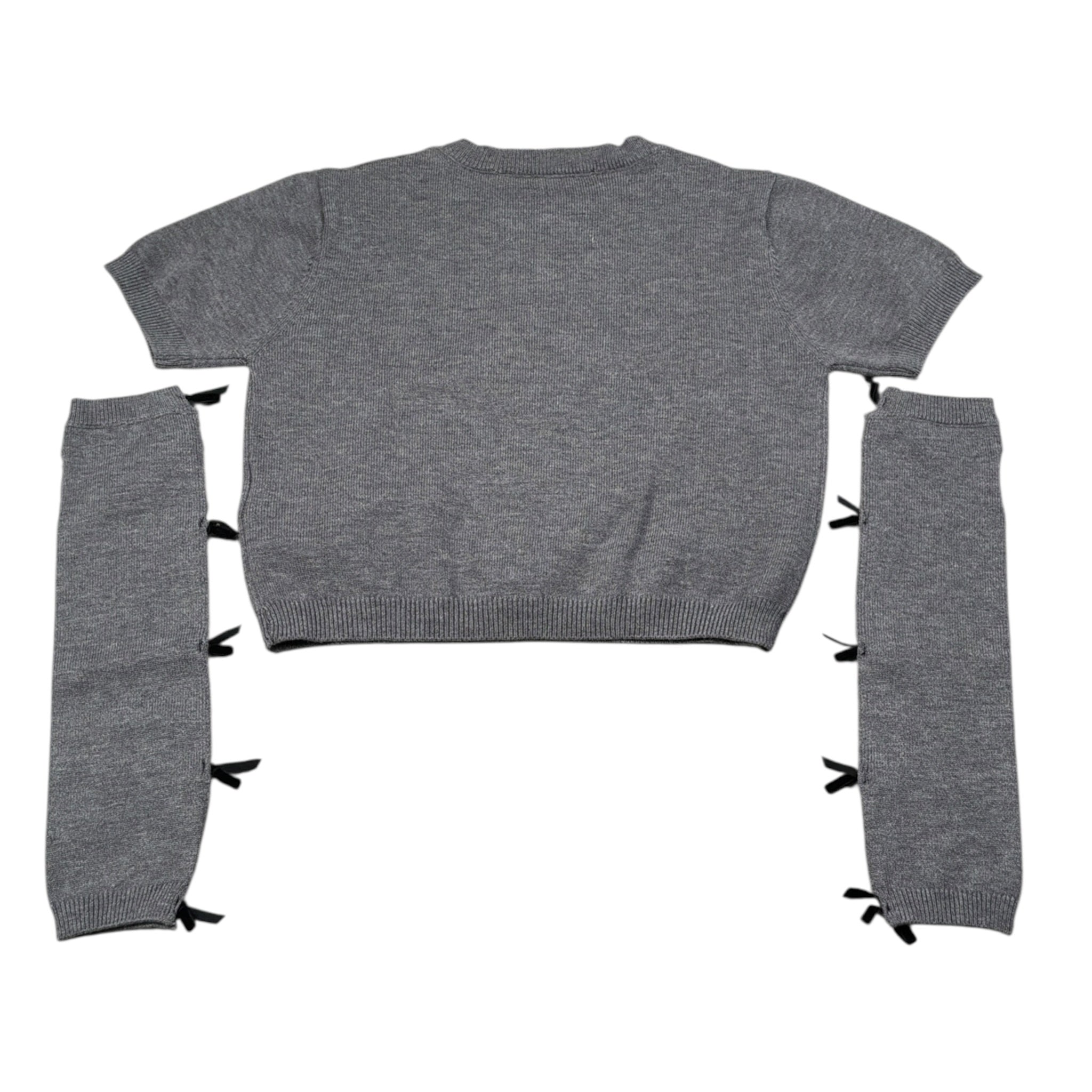 Lu Lu By Miss Grant T-Shirt In Maglia con Manicotti tinta unita Grigio per Bambina LL3888 GRIGIO LU LU BY MISS GRANT 