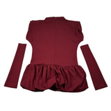 Lu Lu By Miss Grant Abito tinta unita con Manicotti Bordeaux per Bambina LL3994 BORDEAUX LU LU BY MISS GRANT 
