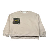 Lu Lu By Miss Grant Felpa Girocollo tinta unita con Stampa Beige per Bambina LL4044X BEIGE LU LU BY MISS GRANT 