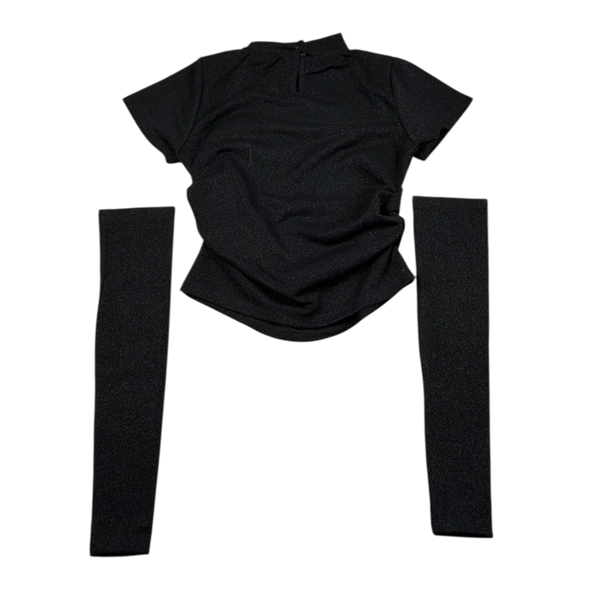 Lu Lu By Miss Grant T-Shirt tinta unita con Manicotti Nero per Bambina LL4053 NERO LU LU BY MISS GRANT 