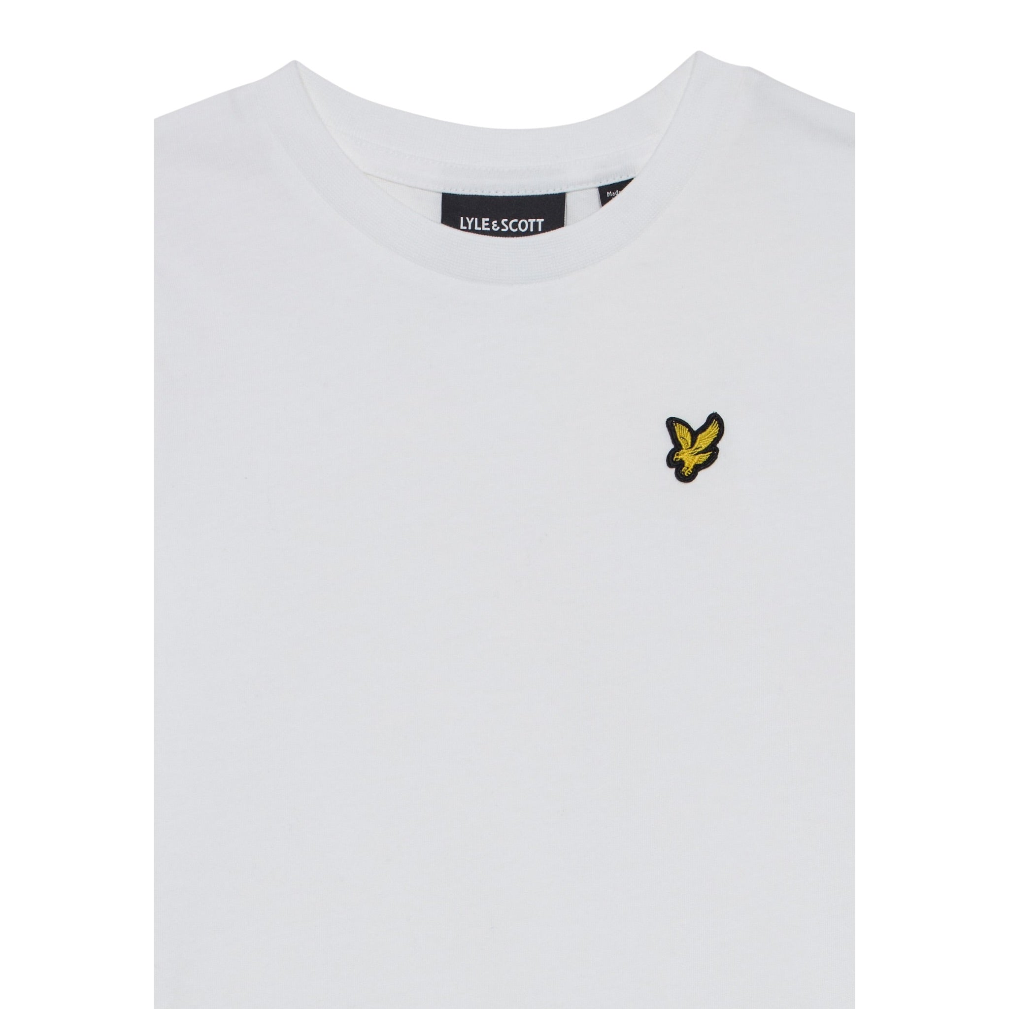 Lyle&Scott Shirt Girocollo tinta unita con Logo Bianco per Bambino 52299 BIANCO LYLE&SCOTT 