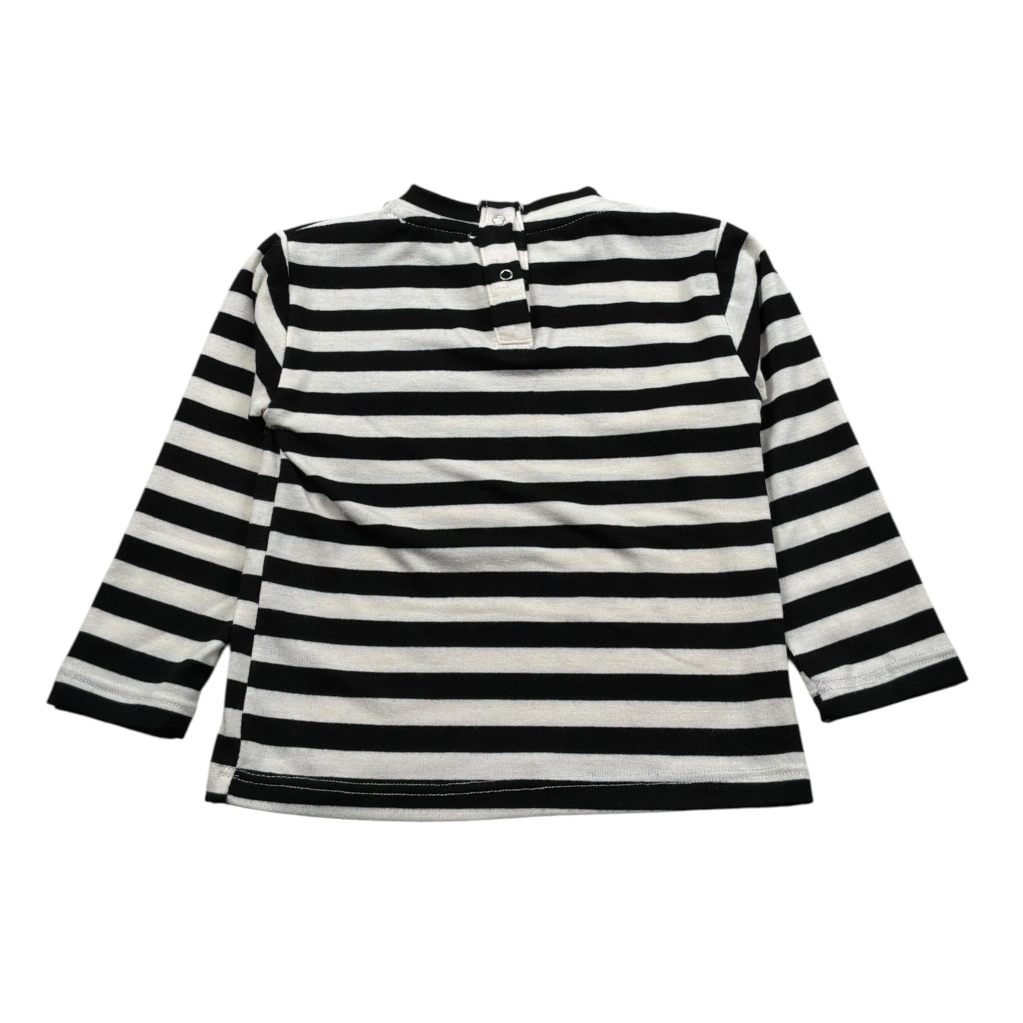 U+È Shirt Fantasia A Righe Bicolore Panna/Nero per Neonata UE1485 PANNA/NERO U+è 