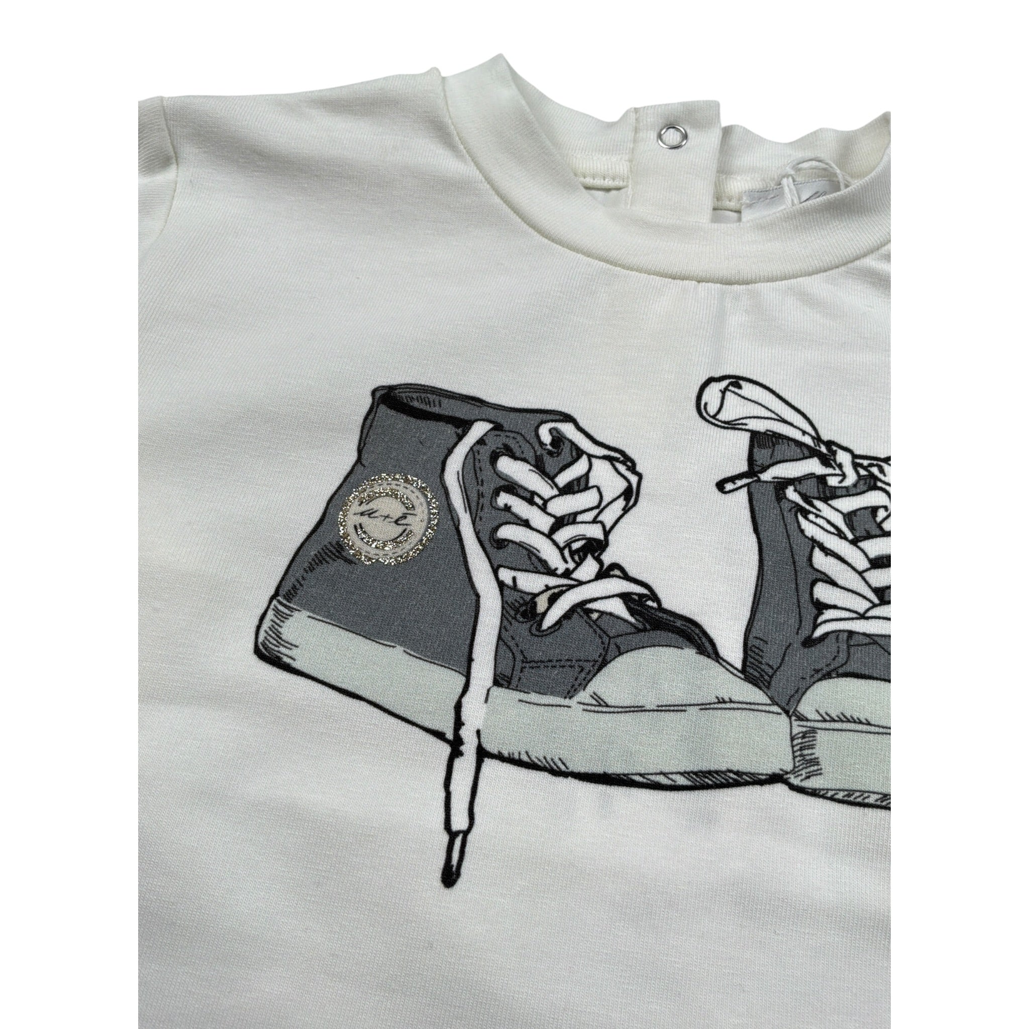 U+È Shirt Girocollo tinta unita con Stampa Panna per Neonata UE1552 PANNA U+è 