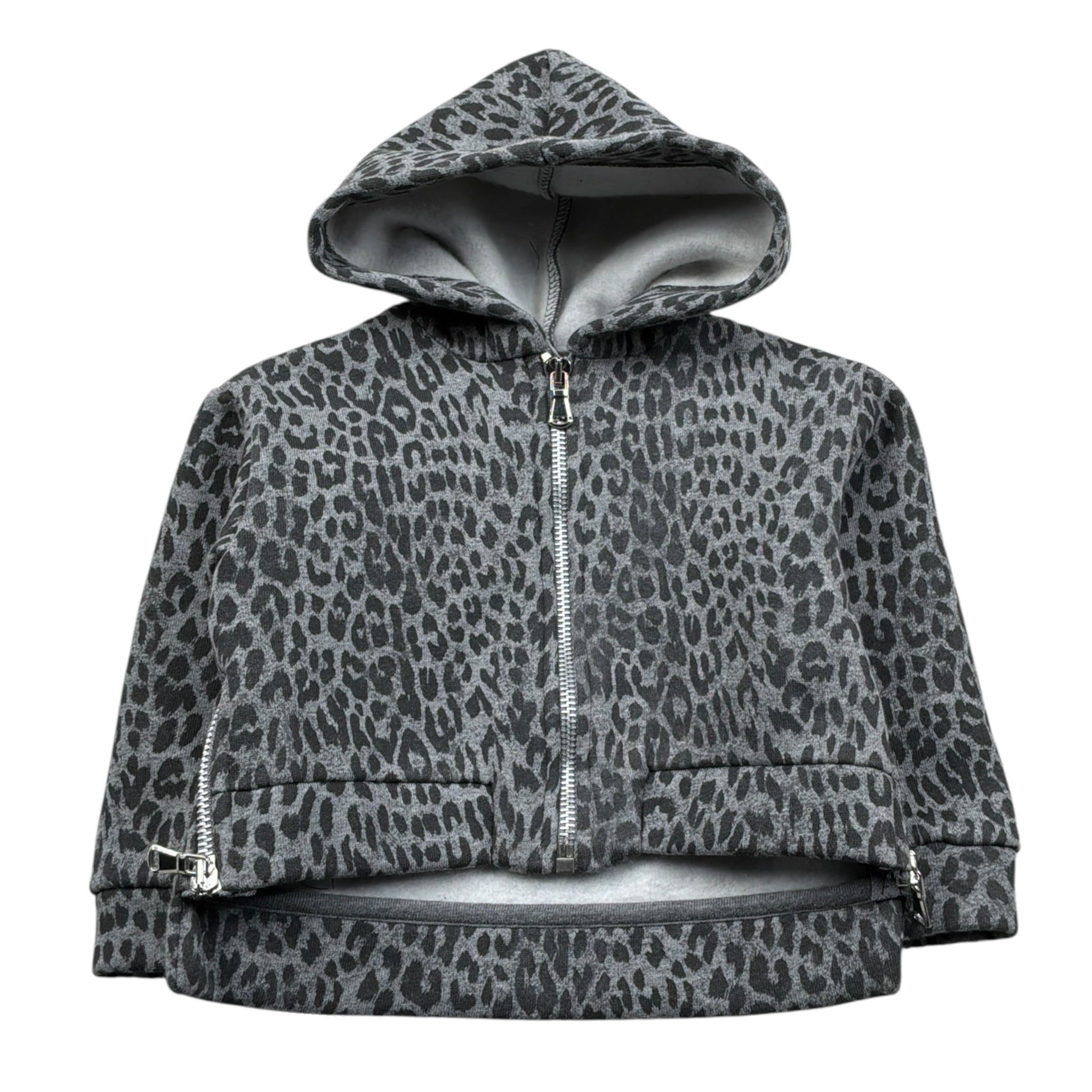 U+È Felpa con Zip E Cappuccio Stampa Fantaisa Grigio per Neonata UE1612 GRIGIO U+è 