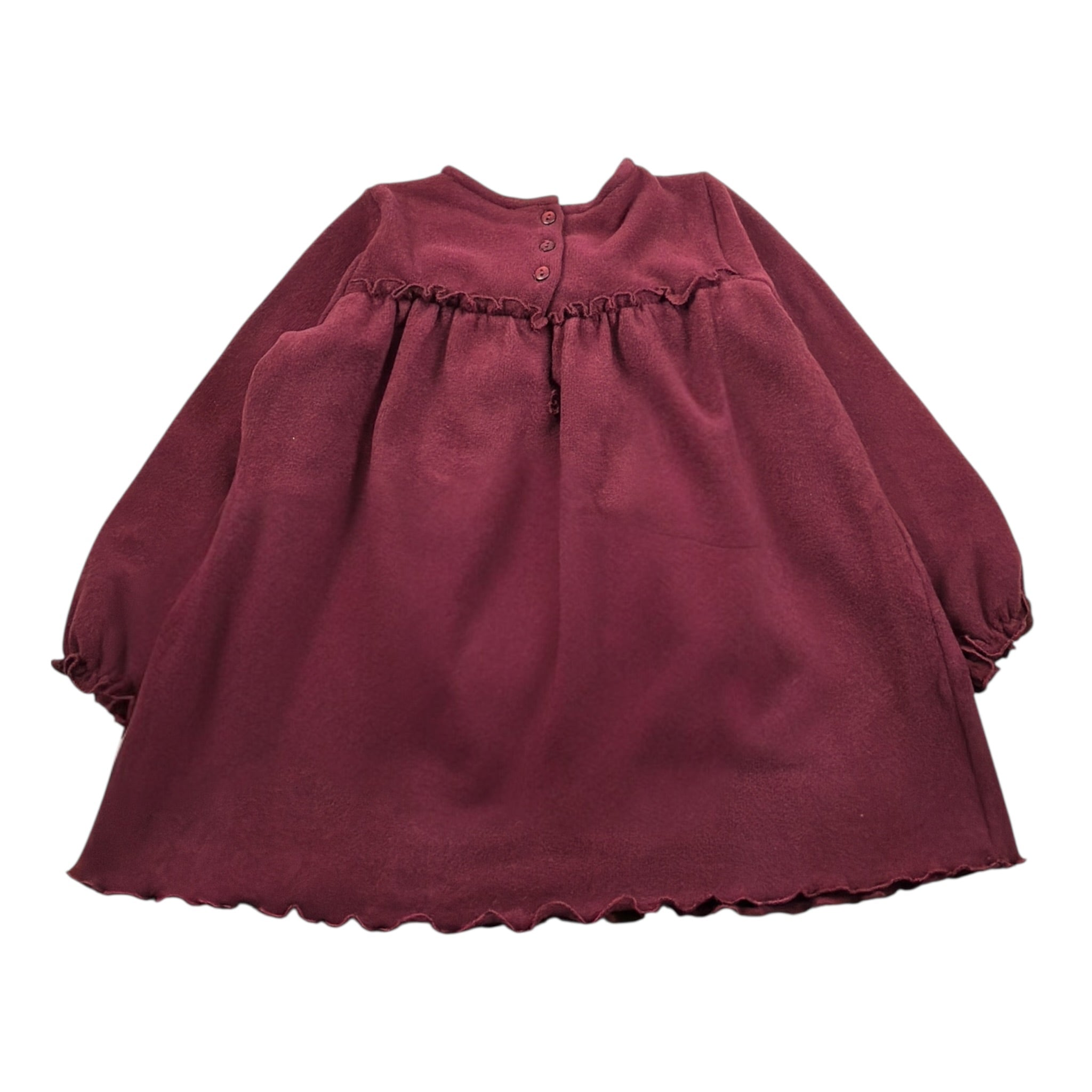 U+È Abito tinta unita con Fiocco Bordeaux per Bambina UE1952 BORDEAUX U+è 