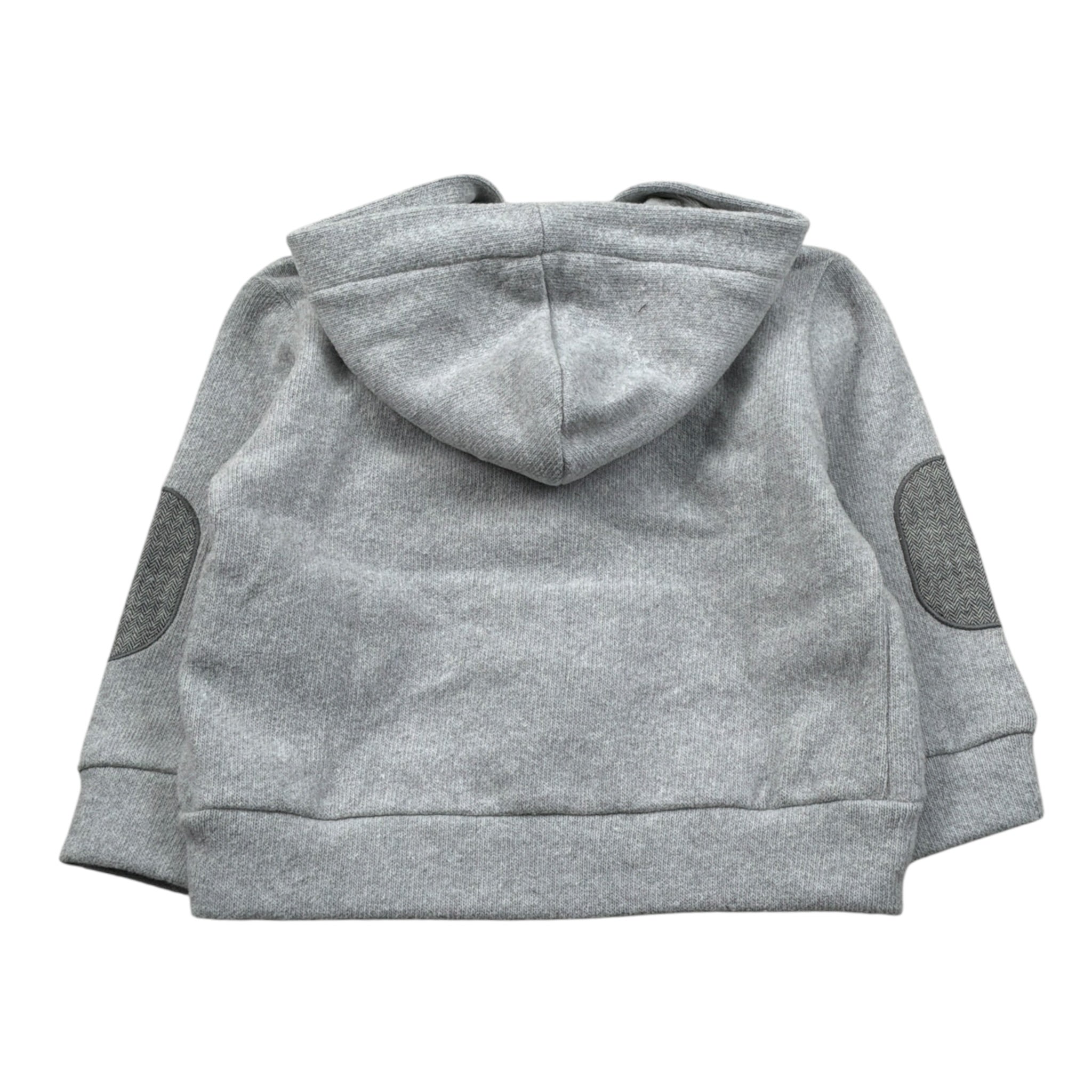 U+È Felpa con Zip E Cappuccio tinta unita Grigio per Neonato UEM0471 GRIGIO U+è 