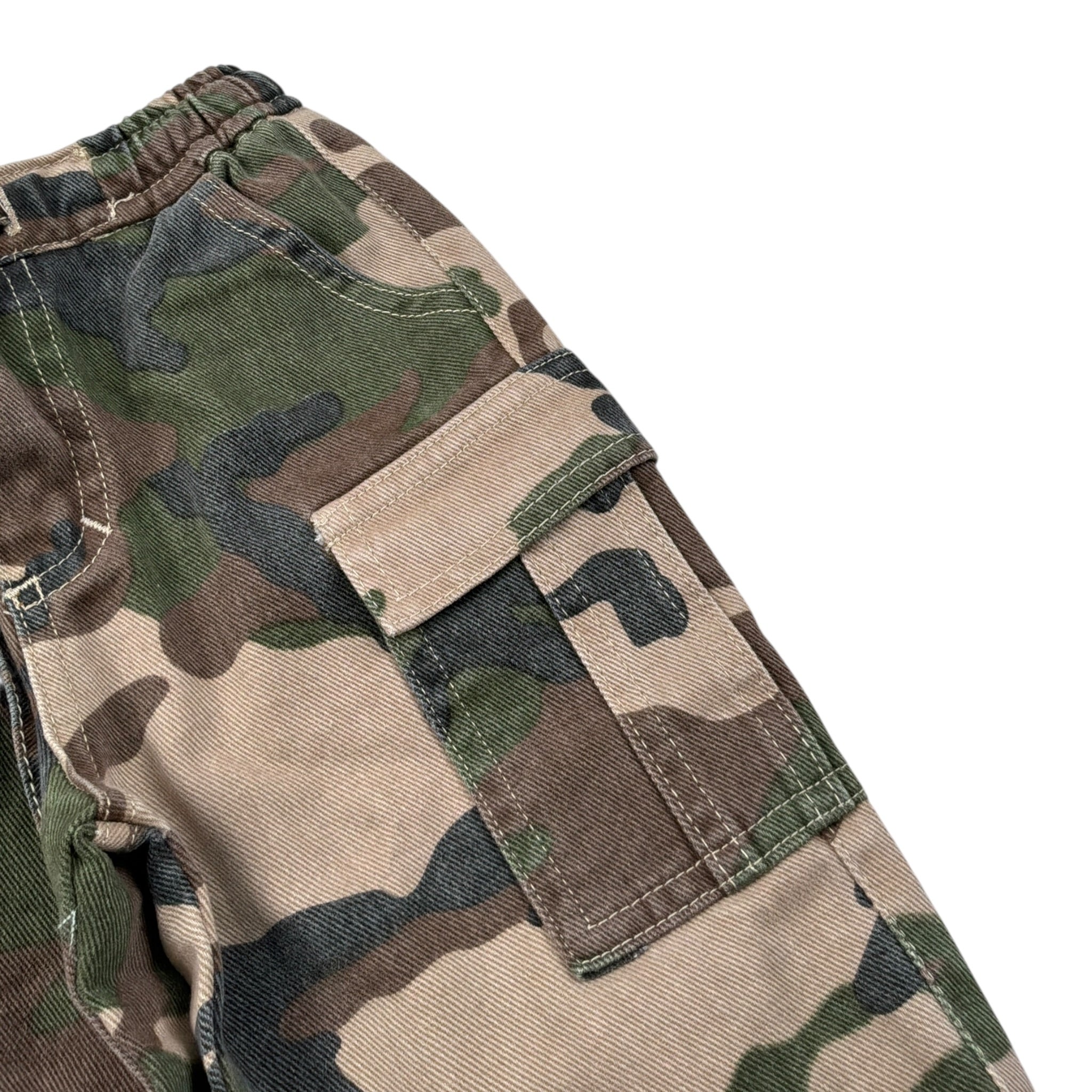 U+È Pantalone tinta unita con Fantasia Militare Verde per Neonato UEM0591N VERDE U+è 