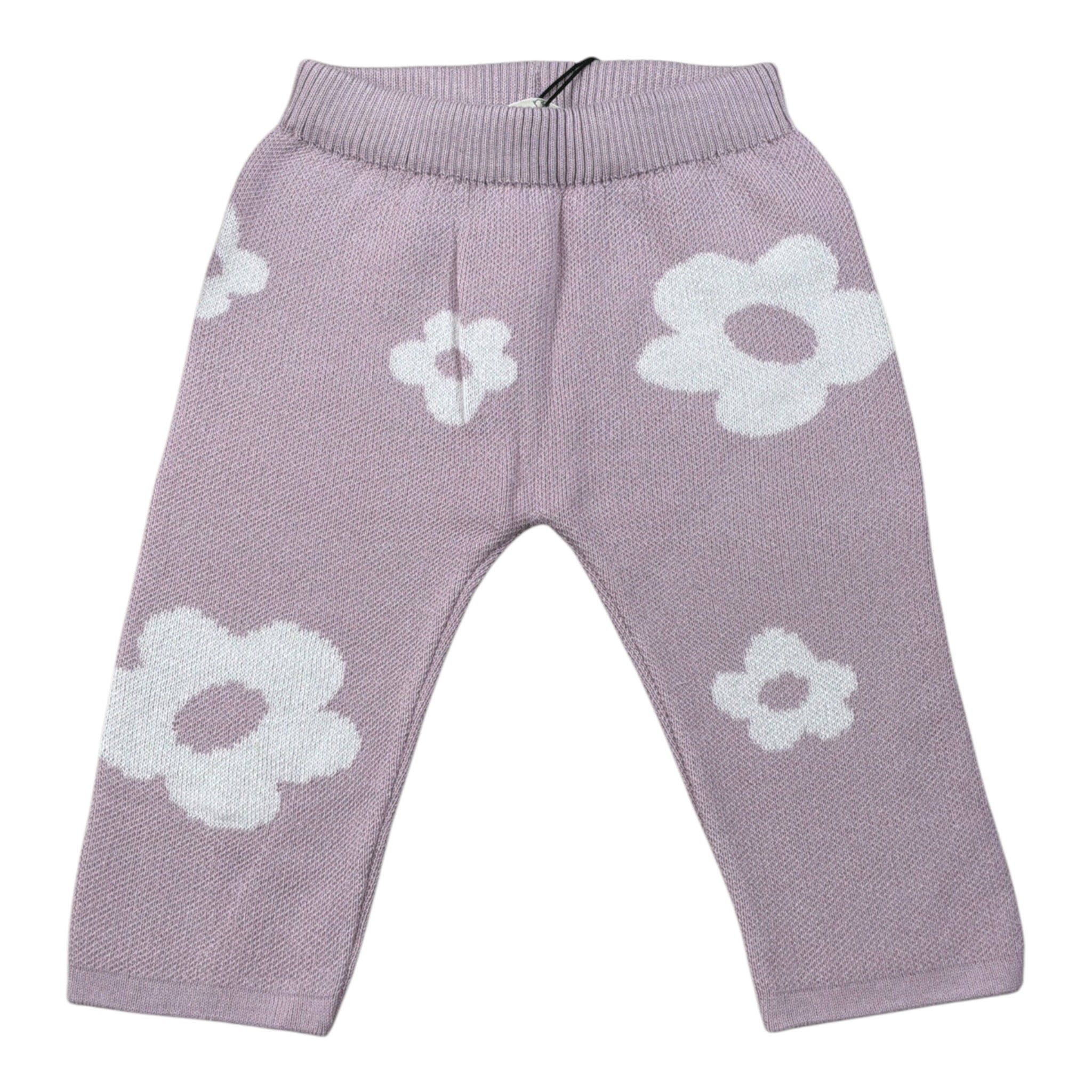 Maglifici Di Verona Leggins tinta unita con Stampa Fiori Lilla per Neonata 045335 LILLA MAGLIFICI DI VERONA 
