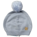 Maglifici Di Verona Cappello tinta unita In Filo con Pon Pon Azzurro per Neonato 045413 AZZURRO MAGLIFICI DI VERONA 