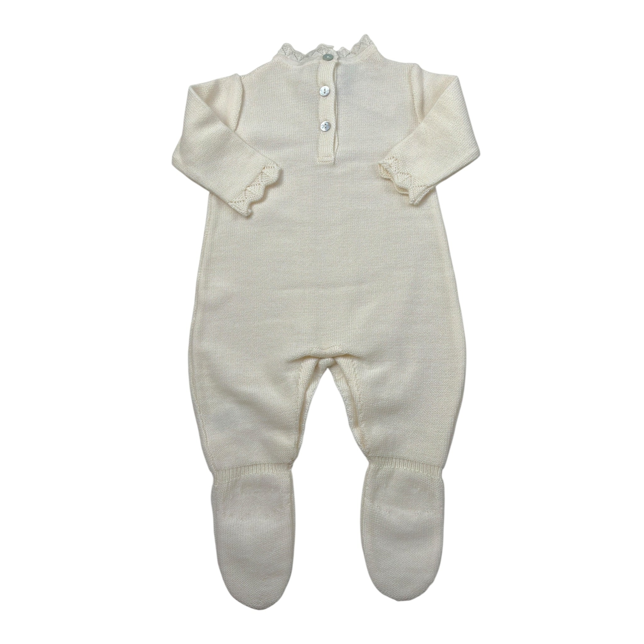 Maglifici Di Verona Tutina tinta unita con Ricami Panna per Neonata 045444 PANNA MAGLIFICI DI VERONA 