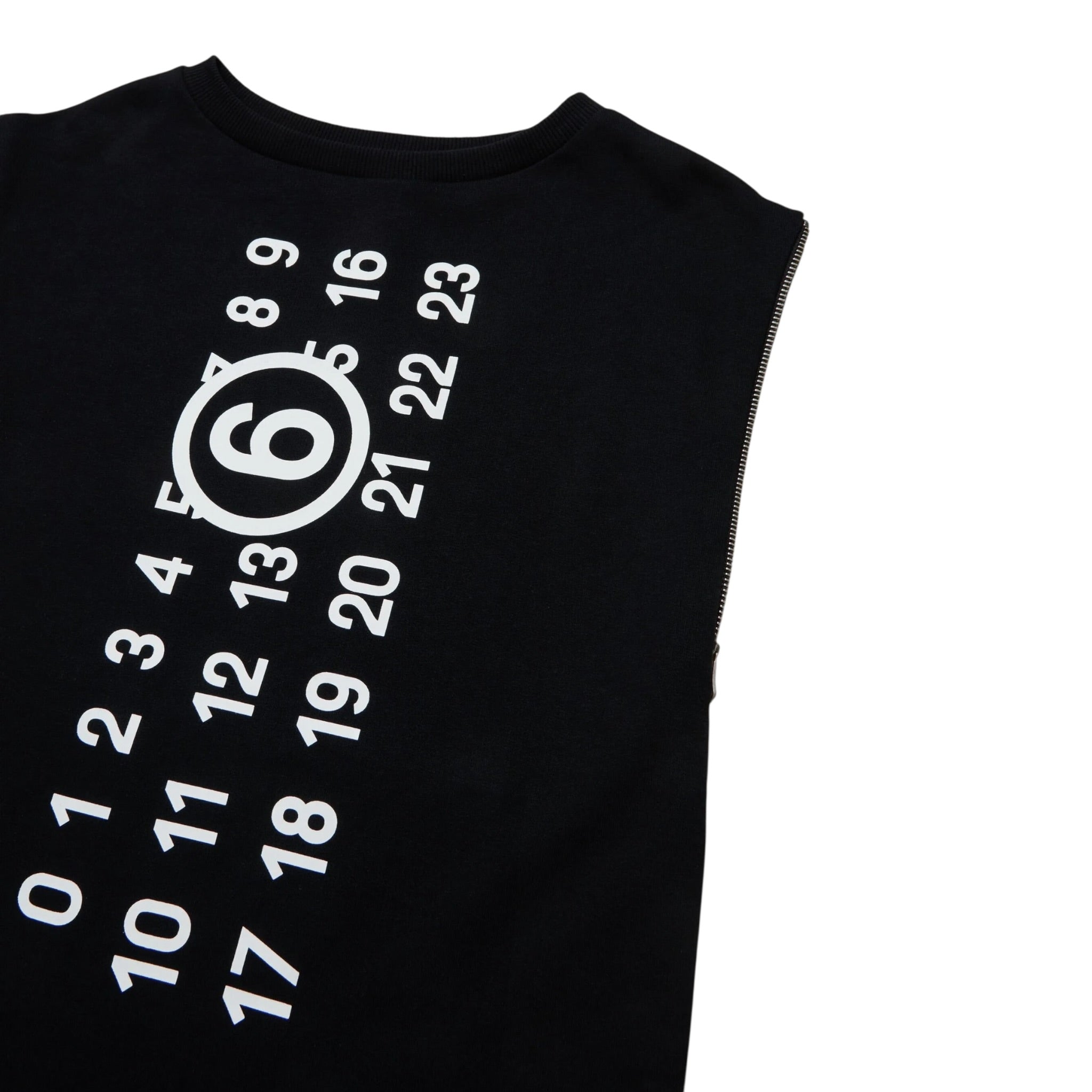 Maison Margiela Abito Giromanica tinta unita con Stampa Nero per Bambina 60850 NERO MAISON MARGIELA 