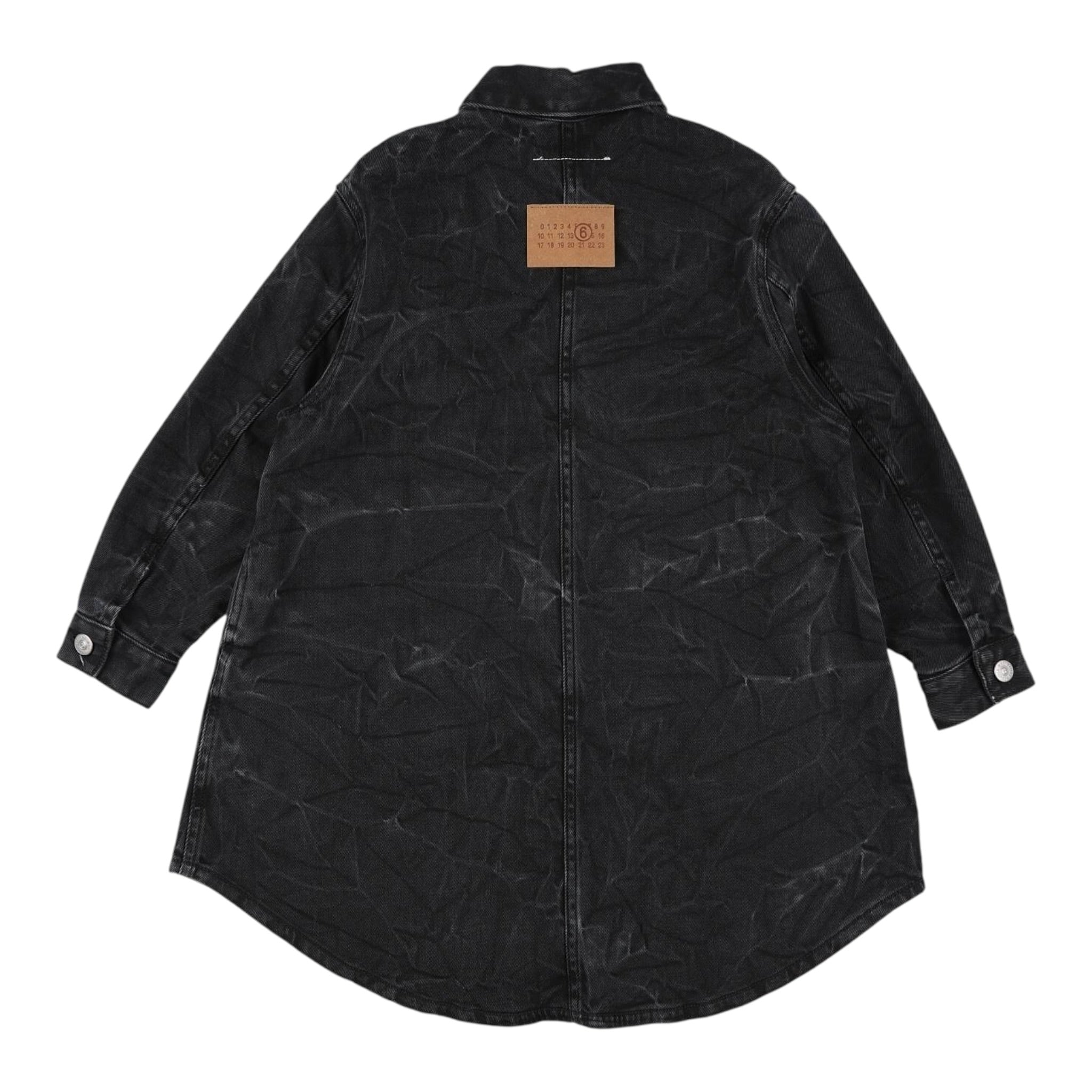 Maison Margiela Abito In Denim tinta unita Manica Lunga Nero per Bambina M60521 NERO MAISON MARGIELA 
