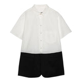 Maison Margiela Abito Mezza Manica Bicolore Bianco/Nero per Bambina M60641 BIANCO/NERO MAISON MARGIELA 