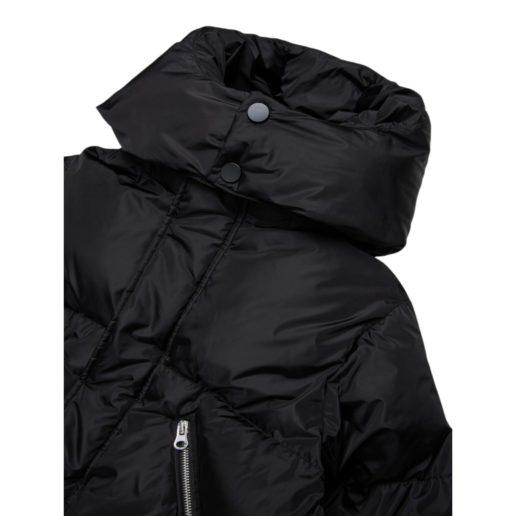 Maison Margiela Giubbino tinta unita con Zip E Cappuccio Nero per Bambina M60823 NERO MAISON MARGIELA 