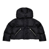 Maison Margiela Giubbino tinta unita con Zip E Cappuccio Nero per Bambina M60823 NERO MAISON MARGIELA 