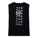Maison Margiela Abito Giromanica tinta unita con Stampe Nero per Bambina M60850 NERO MAISON MARGIELA 