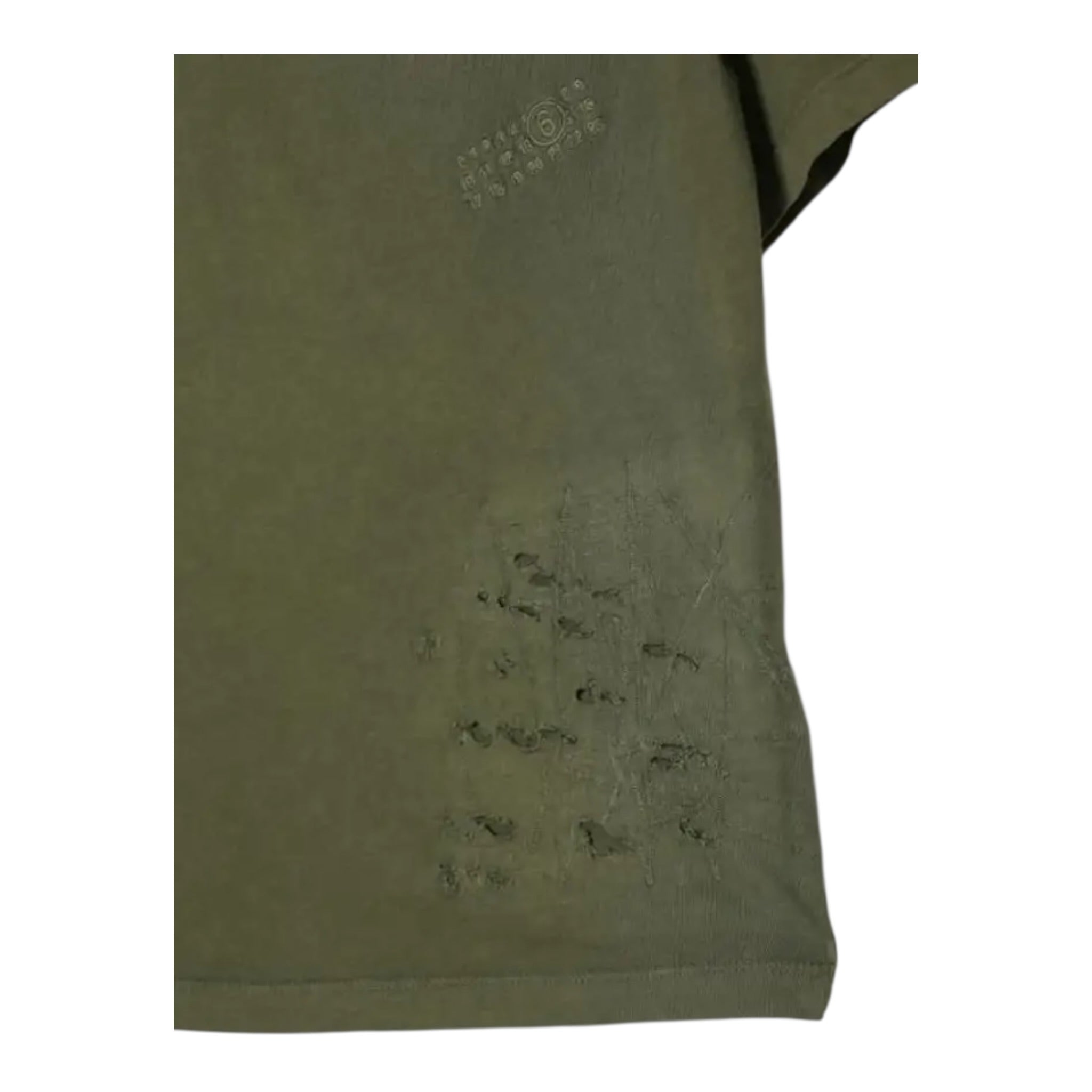 Maison Margiela T-Shirt tinta unita con Strappi Verde per Bambino M60874MM06B VERDE MAISON MARGIELA 