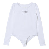 Maison Margiela Body Manica Lunga tinta unita con Stampa Logo Bianco per Bambina M60911 BIANCO MAISON MARGIELA 