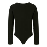 Maison Margiela Body Manica Lunga tinta unita con Stampa Logo Nero per Bambina M60911 NERO MAISON MARGIELA 
