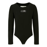 Maison Margiela Body Manica Lunga tinta unita con Stampa Logo Nero per Bambina M60911X NERO MAISON MARGIELA 