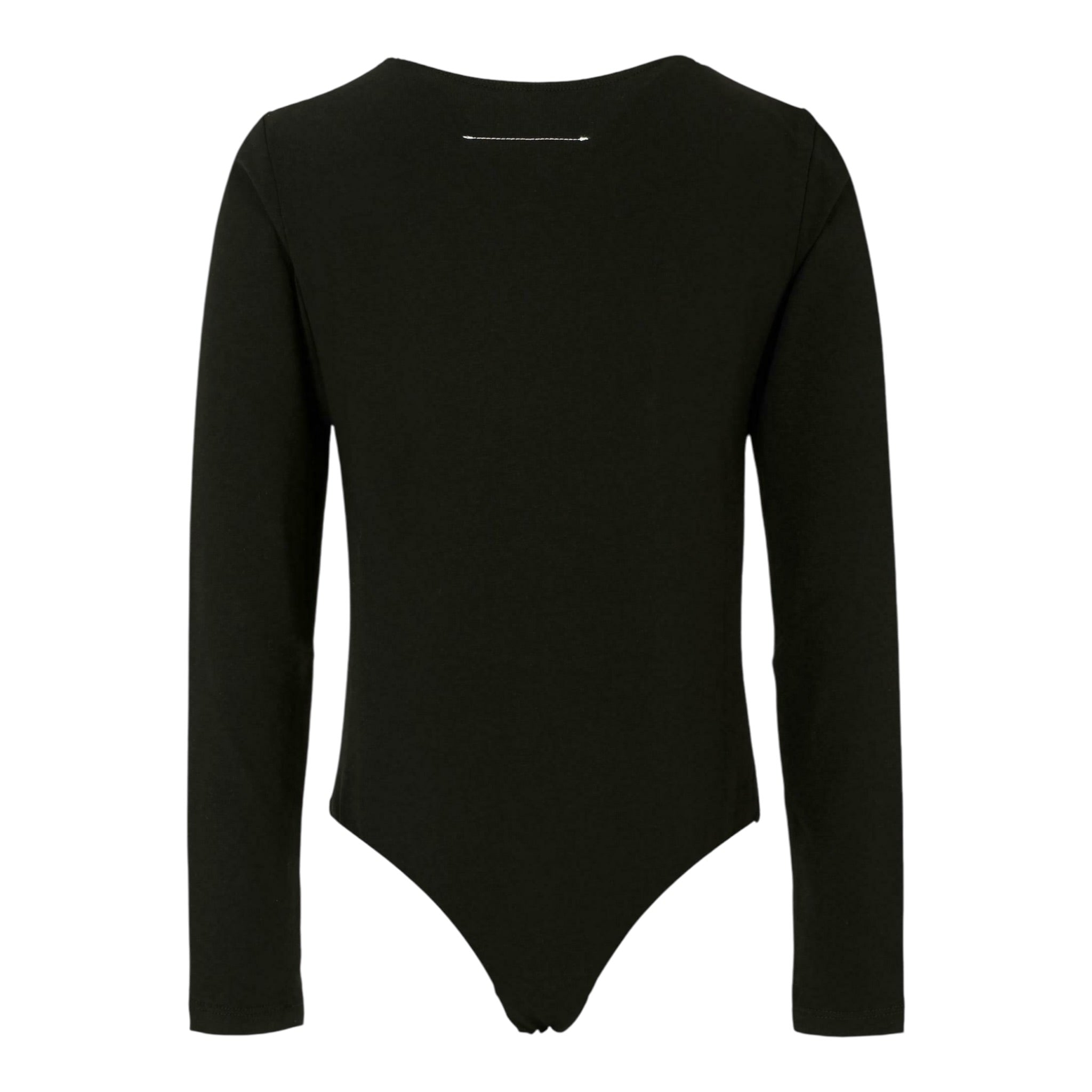 Maison Margiela Body Manica Lunga tinta unita con Stampa Logo Nero per Bambina M60911X NERO MAISON MARGIELA 